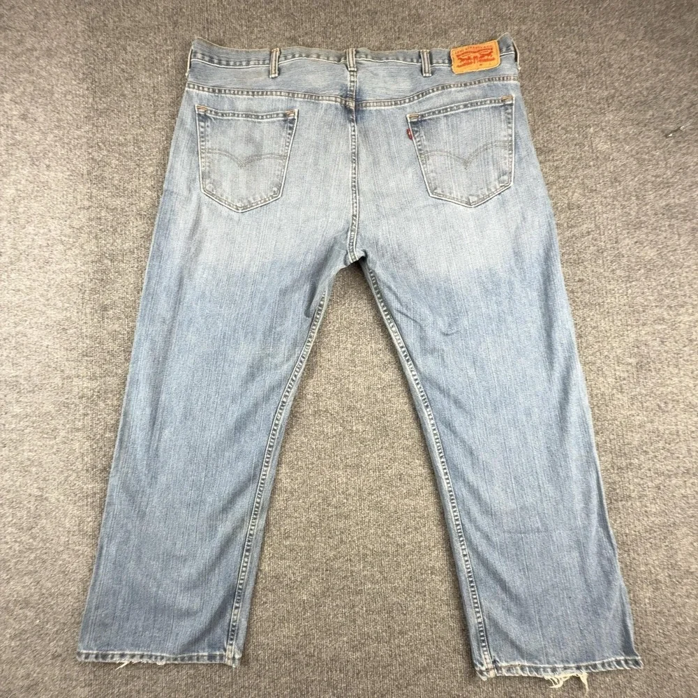 Levis 569 Jeans Mens 44x30 Light Wash Blue Relaxed Straight Leg Denim Pants